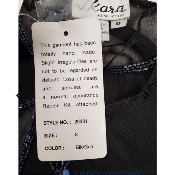 NWT Jkara Women's Black Beaded With Sheer Jacket Maxi Dress Size 8 - Picture 4 of 7